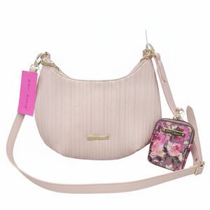 Betsey Johnson Dalton Pink Quilted Crossbody + Floral Pouch NWT